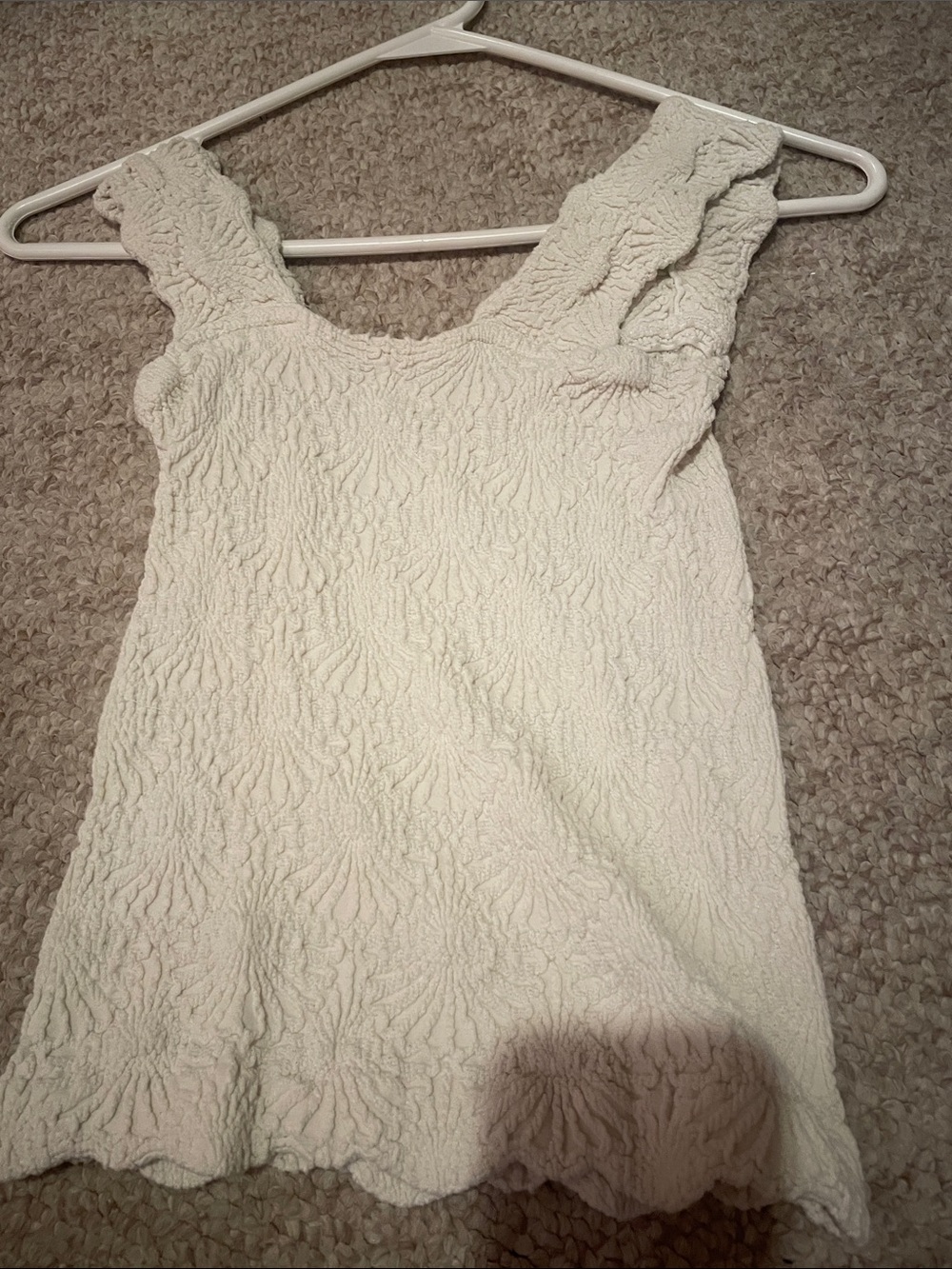3 Free People Textured Tank Tops in Teal and Coral and cream - Picture 7 of 8
